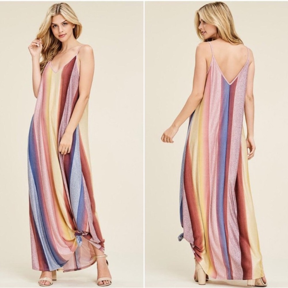 Boho striped maxi dress